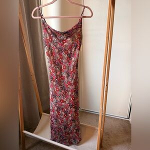 Audrey 3+1 Red and Purple Floral Maxi Dress